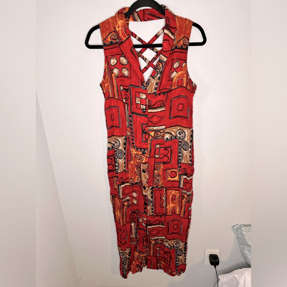 SPORT by DJ - tribal print dress - size 13 - vintage